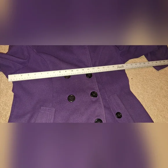 1 Madison Purple Peacoat Coat W/ Detachable Hood / XL - Picture 4 of 10